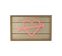 Lampada LED in Legno Cuore con Freccia - NelQuieOra Wood Lamp