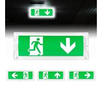 Lampada LED IP65 con Luce di Emergenza, 4 Spiktogrammi di Uscita, Segnale Illuminato con Batteria, 3 Ore, Ideale per Illuminazione di Sicurezza