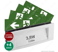 Lampada LED luce di EMERGENZA Anti Black Out 5 ore 3,8W IP20 DA Incasso e Parete