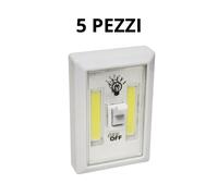 LAMPADA LED LUCE EMERGENZA GANCIO INTERRUTTORE PUNTO LUCE A PILE ARMADIO NOTTE [EEK: A+++]