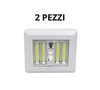 LAMPADA LED LUCE EMERGENZA GANCIO INTERRUTTORE PUNTO LUCE A PILE ARMADIO NOTTE [EEK: A+++]