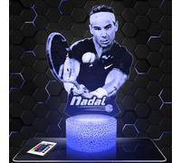 Lampada LED moderna R.Nadal Roland.G Wimble don Tennis, idea regalo decorazione Roland.G Wimble don Tennis Lampada decorazione ufficio salotto uomo Natale. regalo fan di R.Nadal TOP