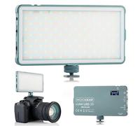 Lampada LED MOJOGEAR Lumi bicolore media - 12 Watt - Metallo robusto - Batteria da 4.000 mAh - Luce bianca/gialla - Lampada potente per fotocamera/studio/video - Grigio