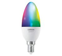 Lampada LED OSRAM SMART+ B40 RGBW E14, confezione da 3, forma classica a candela