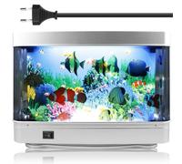 Lampada LED per acquario, luce notturna decorativa, piccolo acquario artificiale, lampada per pesci tropicali, lampada per acquario con spina europea, falso acquario per soggiorno, desktop, camera da