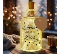 Lampada LED per bottiglia con scritta - È bello che tu esista, regali per le donne, bottiglia decorativa luminosa con lucine, lista dei desideri, etichetta d'amore - per compleanni, matrimoni, Natale