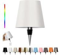 Lampada LED per Bottiglia, Lampada da Tappo per Bottiglia, Lampada da Tavolo Senza Fili Dimmerabile 3 Colori - IP54 Impermeabile Comando a Tocco per Interno Esterno Famiglia Ristorante Bar RGB White