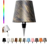 Lampada LED per Bottiglia, Lampada da Tappo per Bottiglia, Lampada da Tavolo Senza Fili Dimmerabile 3 Colori - IP54 Impermeabile Comando a Tocco per Interno Esterno Famiglia Ristorante Bar