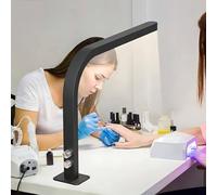 Lampada LED per onicotecnica, lampada da scrivania per manicure, 3000K-6000K, lampada da scrivania a forma di L per trucco, extension ciglia, tatuaggi e sopracciglia(Black)