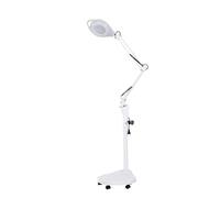 Lampada LED per tatuaggi, lampada da pavimento 16X LED con luce di vetro d'ingrandimento, altezza regolabile, per l'estensione delle ciglia, il tatuaggio delle labbra e delle sopracciglia, l'arte dell