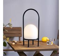 Lampada LED per terrazza Lindby Eleia, nero, metallo, batteria ricaricabile LINDBY