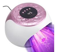 Lampada LED per unghie 57 LED, blu e luce rossa, 470 nm/650 nm, 2 in 1 gel indurente con sensore, formato XXL per mani e piedi