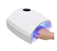 Lampada LED per unghie, Lampada for unghie ricaricabile con manico - 4 timer, modalità a bassa temperatura, asciugatrice for gel UV/LED di grandi dimensioni da 2500 mAh per il fai da te a casa(White)