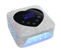 Lampada LED per unghie, Lampada for unghie UV ricaricabile a 30 LED, 72 W, con luce a forma di cuore strass e smalto in gel diamantato, for manicure per il fai da te a casa