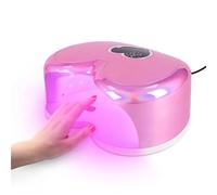 Lampada LED per unghie, Macchina for manicure e pedicure a forma di cuore, ad asciugatura rapida, leggera, con lampada UV LED da 96 W per il fai da te a casa(Pink)