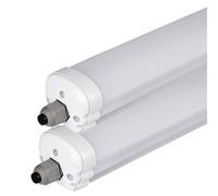 Lampada LED per vasca, luce per ambienti umidi, luce per garage, lampada per ingresso, lampada da soffitto, plastica, resistente ai getti d'acqua, 36W 4320lm 4000K bianco neutro, L 120 cm, set da 2