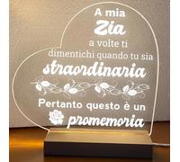 Lampada led personalizzata, Luce notturna decorativa, Lampada notturna a led, base in legno e cavo usb. IDEA REGALO, MAMMA, Papà, NONNA,NONNI, (A MIA ZIA)