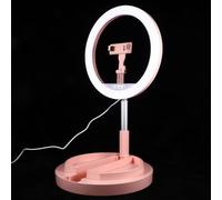 Lampada LED Pieghevole per Telefono, Supporto Regolabile Rosa | Luce Supplementare per Foto e Drammi, Luminosità Regolabile, Ricarica USB 5v/2a, Struttura Compatta