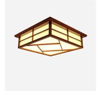 Lampada Led Plafoniera in Legno Solido Marrone, Moderno Stile Giapponese Creativo, Luce Soffitto Efficiente, Soggiorno Camera da letto Lobby Hotel Decorazione in legno Illuminazione 24 W, Diamet