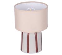 Lampada led portatile a batteria h. 20 cm, base in vetro e paralume in tessuto, Chocolate