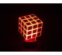 Lampada LED RGB cubo di Rubik effetto 3D multicolore decorazione regalo