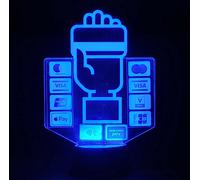 Lampada LED RGB multicolore ""Accettiamo scheda"" per negozi senza adesivi