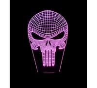Lampada LED RGB multicolore cavo USB Teschio della punizione effetto 3D punitore
