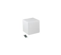 LAMPADA LED RICARICABILE GECO CUBO BIANCO 4W 240LM RGBW DIMMERABILE IP65 TELECOMANDO IR INCLUSO 30X30X30CM