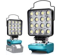 Lampada Led Ricaricabile Per Batteria Makita 18V, 48W, Lampada da Cantiere Alimentata a Batteria, Faretto Led Ricaricabile con Carica Type C & USB (Senza Batteria) (ZFDTS4IN)