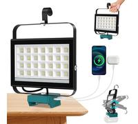Lampada LED Ricaricabile per Makita Batteria 18V, T-SUN 100W 6500LM Faretto Ricaricabile Portatile con Type C/USB Lampada da Lavoro Faretto per Garage, Emergenza, Campeggio, Cantiere (Senza Batteria)
