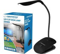 Lampada LED Scrivania Esperanza Deneb Nero Clip 14LED 3 Livelli 5500K USB
