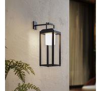 Lampada LED solare 2 in 1 Lucande Tilena, nera, angolare, in alluminio LUCANDE