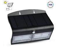 LAMPADA LED SOLARE A PARETE NERA 7W LUCE BIANCO NATURALE IP65 CON SENSORE PIR VT-767-7-LED8279 V-TAC