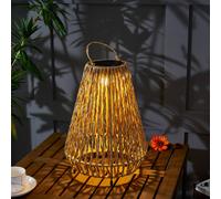 Lampada LED solare Amaria di Lindby, rattan, luce, Ø 27 cm LINDBY