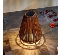 Lampada LED solare Amaria di Lindby, rattan, scuro, Ø 27 cm LINDBY