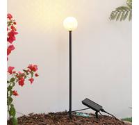 Lampada LED solare Brindley di Lindby, nera, vetro, IP65 LINDBY