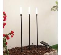 Lampada LED solare Lindby Balian, set da 3, nera, alluminio, 3000K LINDBY
