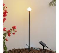 Lampada LED solare Lindby Freydis, nera, in alluminio, 2.000 K LINDBY