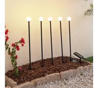 Lampada LED solare Lindby Freydis, set da 5 pezzi, nera, 2.000 K LINDBY