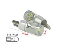 Lampada Led T10 W5W 12V 9W Canbus Pro 3 Cree XBD Da 3W Con Cono Riflettore Bianc