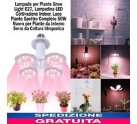 Lampada led x piante da Interno Serra da Coltura Idroponica 50w Spettro Complet
