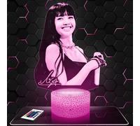 Lampada Lisa BlackP decorazione per camera da ragazza Lampada 3D Lisa BlackP oggetto K-pop Corea Pop Coreana idea regalo decorazione luce soffusa luce notturna decorazione ufficio. Idea Regalo Natale