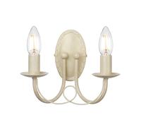 Lampada Luce da Parete Acciaio Avorio Oro B 26 CM 2 Fiamma Lampada da Corridoio [EEK: Non valutato]