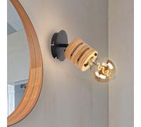 Lampada Luce da Parete di Legno Spot Sala Pranzo MDF Braun E27 Orientabile [EEK: Non valutato]