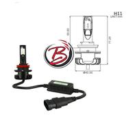 LAMPADA LUCE H11 LED + CON ALIMENTATORE16W 2200 LUMENS