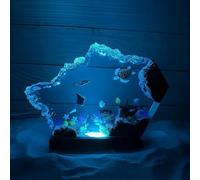 Lampada Luce in Resina Epossidica Ocean Creative Wood Multicolore, Lampada Oceanica Acquatica Profonda a Forma di Onda Fatta a Mano, Subacqueo Grotta Marina Luce Notturna LED Decorazione Regalo Natale