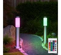 Lampada Luce per Esterni Piantana LED Telecomando Dimmerabile RGB Silber 2er Set [EEK: F]