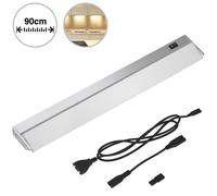 BAKAJI Lampada Luce Sottopensile Cucina Lunghezza 90cm Barra 90 LED 15W Bianco Naturale 4000K Alta Luminosità 1200LM Faretto Slim Sotto pensile per Mobili in Alluminio con Paralume Orientabile