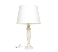 LAMPADA LUME ABAT-JOUR DA TAVOLO LEGNO AVORIO COMODINO PARALUME BIANCO H 65 CM