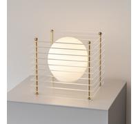 Lampada lume con sfera opalina e struttura trasparente finitura oro attacco G9